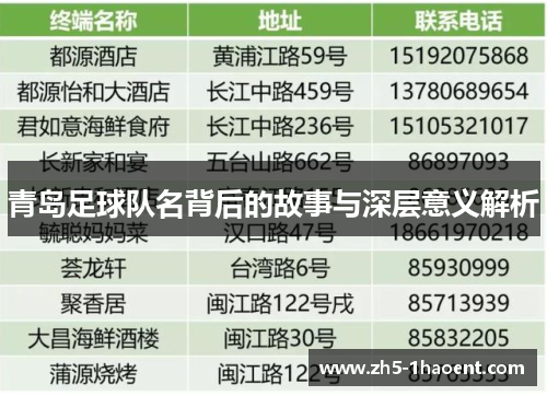 青岛足球队名背后的故事与深层意义解析